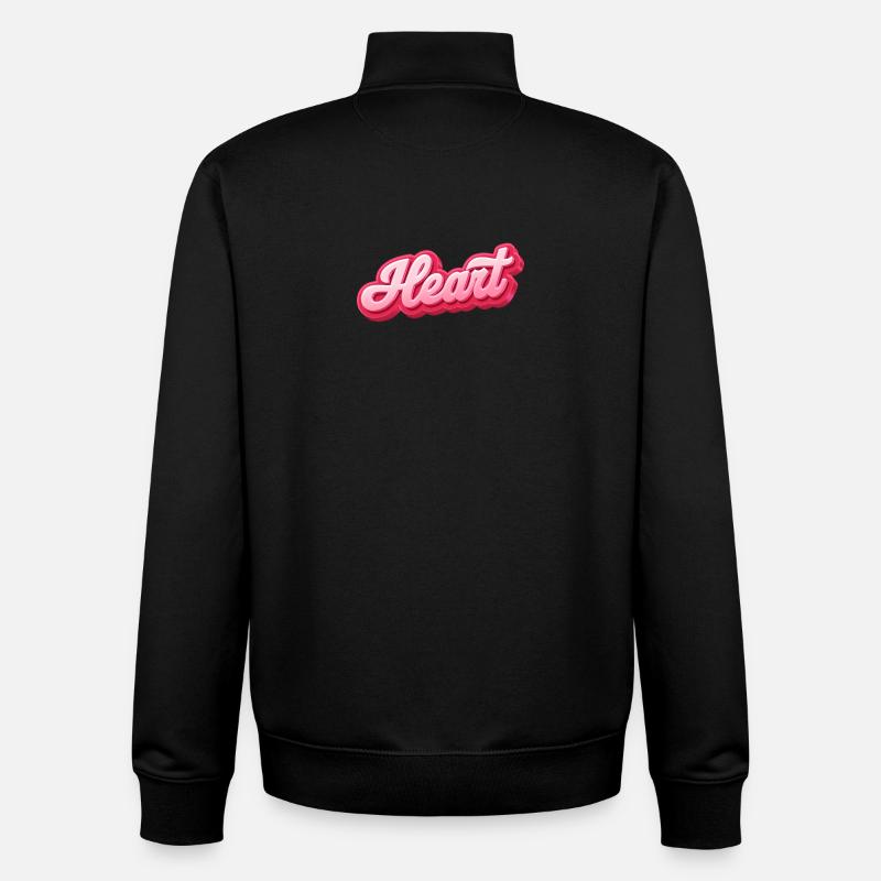 Heartbeat Script Lettering - Unisex Organic Zip Sweatshirt by Stanley/Stella - black