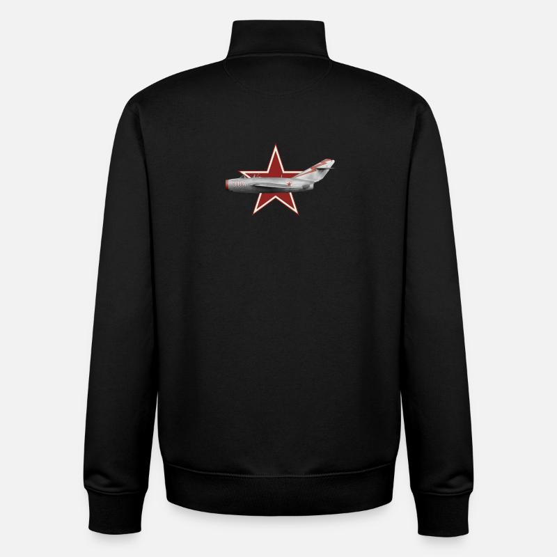 MiG 15 bis URSS - Sweat zippé unisexe en coton bio Stanley/Stella - noir