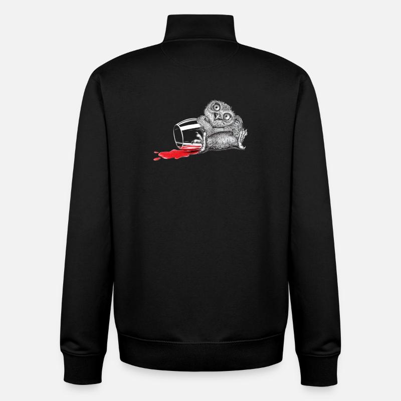 Tipsy owl - Unisex Organic Zip Sweatshirt by Stanley/Stella - black