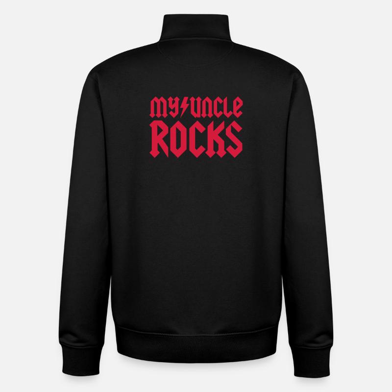 My uncle rocks - Sweat zippé unisexe en coton bio Stanley/Stella - noir