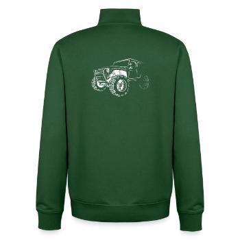 4x4 offroad Auto Truck Symbol Gelände Dirt Logo - Unisex Organic Zip Sweatshirt von Stanley/Stella - Flaschengrün - Hinten - AI Model Male 185 dark (185cm)