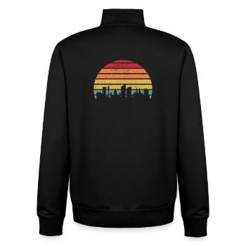 Stripes der Sonnenuntergangsskyline - Unisex Organic Zip Sweatshirt von Stanley/Stella - Schwarz - Hinten - AI Model Male 185 light (185cm)