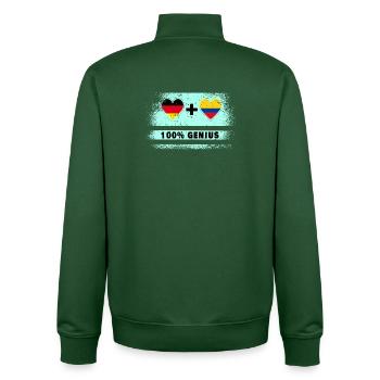 Deutschland und Kolumbien 100% Genial / Geschenk - Unisex Organic Zip Sweatshirt von Stanley/Stella - Flaschengrün - Hinten - AI Model Male 185 dark (185cm)