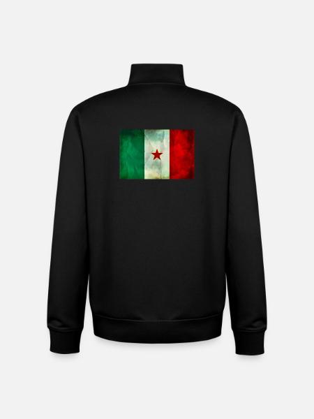 T-shirt partisan flag Garibaldi brigades - Unisex Organic Zip Sweatshirt by Stanley/Stella - black