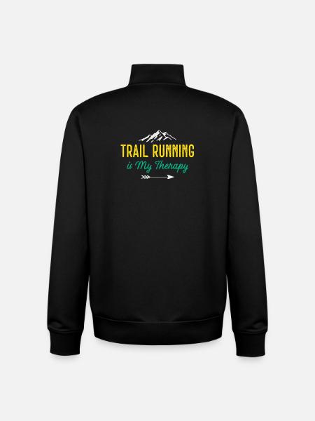 Trail Running is My Therapy - Unisex Organic Zip Sweatshirt by Stanley/Stella - black