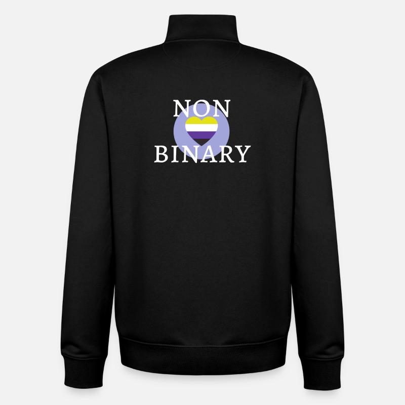 Non genré OUI ! - Sweat zippé unisexe en coton bio Stanley/Stella - noir
