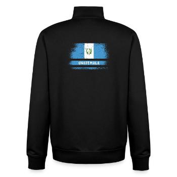 Drapeau du Guatemala - Sweat zippé unisexe en coton bio Stanley/Stella - noir - Dos - AI Model Male 185 light (185cm)