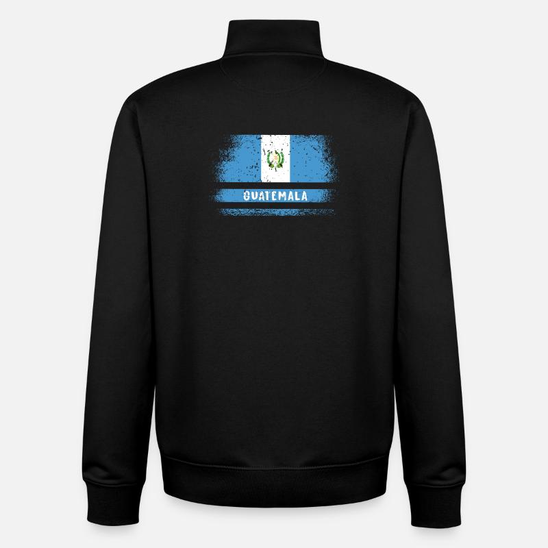 Drapeau du Guatemala - Sweat zippé unisexe en coton bio Stanley/Stella - noir