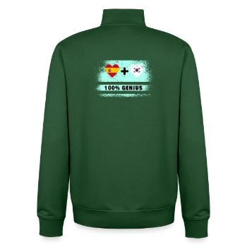 L’Espagne et la Corée du Sud 100% drapeau génie - Sweat zippé unisexe en coton bio Stanley/Stella - vert bouteille - Dos - AI Model Male 185 dark (185cm)