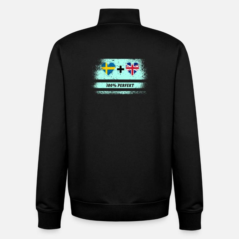 Royaume-Uni & Suède 100% parfait - Sweat zippé unisexe en coton bio Stanley/Stella - noir