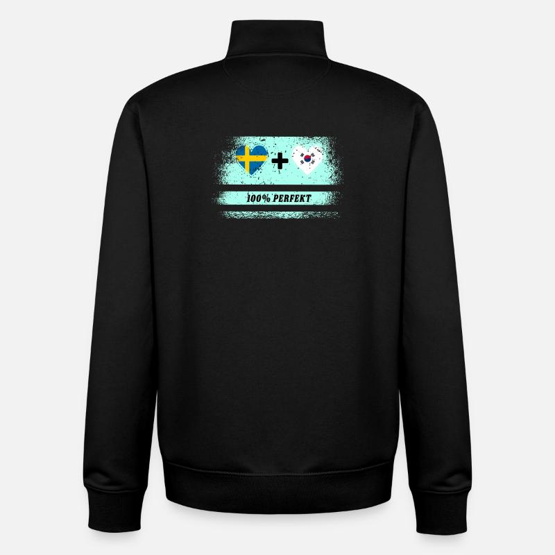 Corée du Sud et Suède 100% Parfait / Cadeau - Sweat zippé unisexe en coton bio Stanley/Stella - noir
