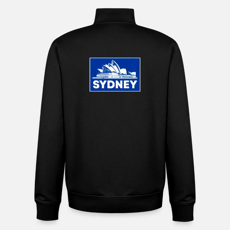Sydney Opera Blau Silhouette - Unisex Organic Zip Sweatshirt von Stanley/Stella - Schwarz