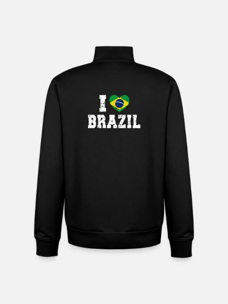Brésil - Sweat zippé unisexe en coton bio Stanley/Stella - noir