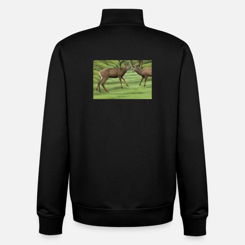 Hirsche Hirsche - Unisex Organic Zip Sweatshirt von Stanley/Stella - Schwarz