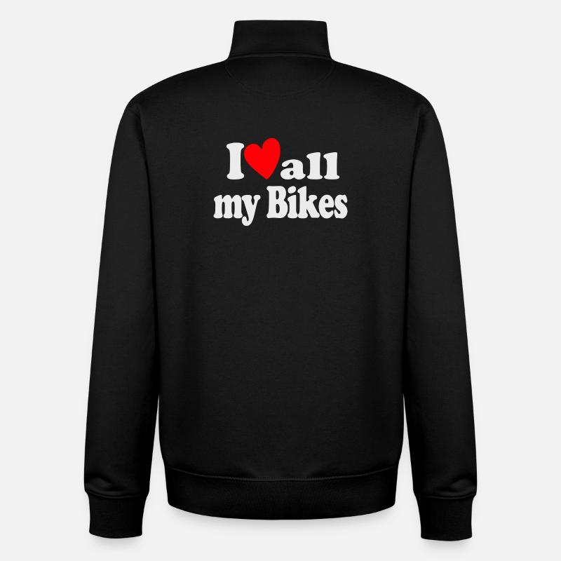 J’aime tous mes vélos - Sweat zippé unisexe en coton bio Stanley/Stella - noir