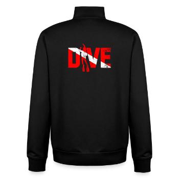 Tauchheld mit roten Streifen - Unisex Organic Zip Sweatshirt von Stanley/Stella - Schwarz - Hinten - AI Model Male 185 light (185cm)