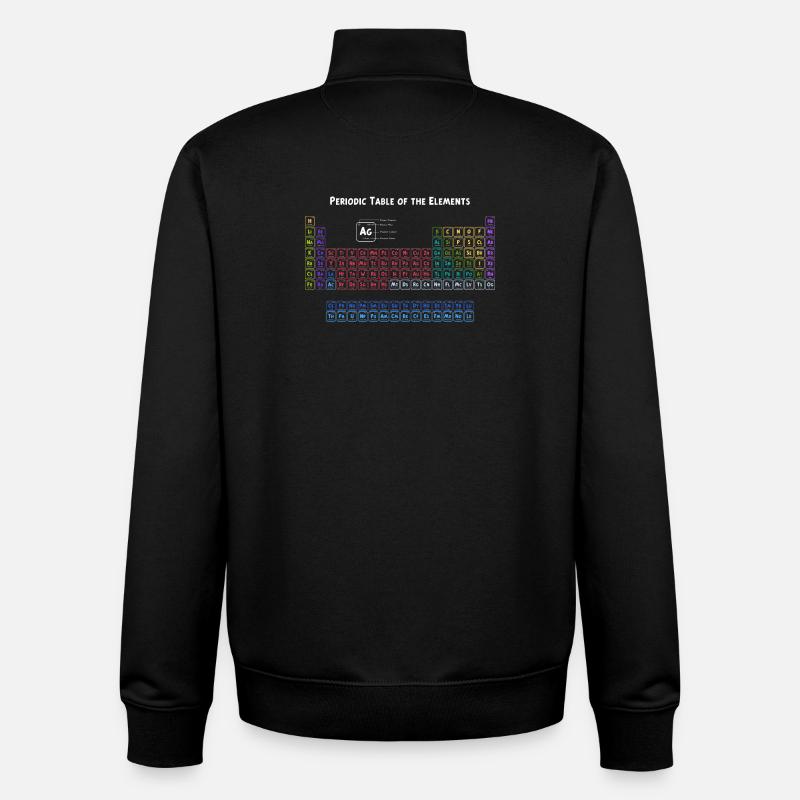 Tableau périodique des éléments - Sweat zippé unisexe en coton bio Stanley/Stella - noir