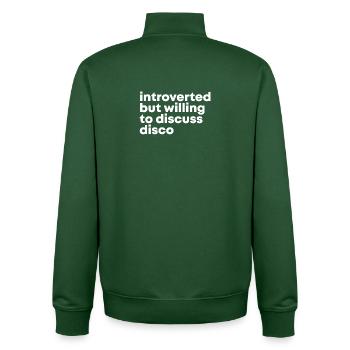 Diskothek - Unisex Organic Zip Sweatshirt von Stanley/Stella - Flaschengrün - Hinten - AI Model Male 185 dark (185cm)