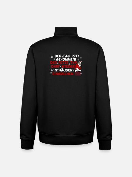 Weihnachten Dicker Weihnachtsmann - Unisex Organic Zip Sweatshirt von Stanley/Stella - Schwarz