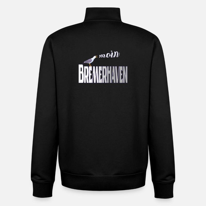Bremerhaven Möwe & Moin Design - Unisex Organic Zip Sweatshirt von Stanley/Stella - Schwarz