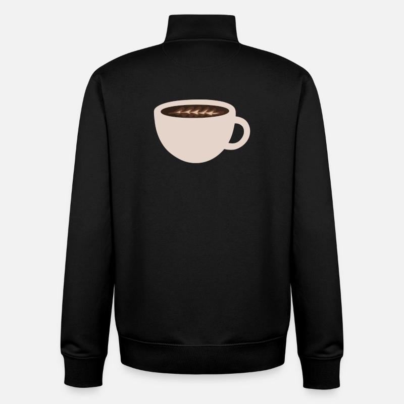 élégant café latte illustration d’art - Sweat zippé unisexe en coton bio Stanley/Stella - noir