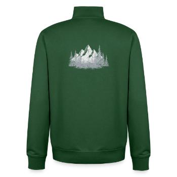 Silhouette sereine de la forêt de montagne - Sweat zippé unisexe en coton bio Stanley/Stella - vert bouteille - Dos - AI Model Male 185 dark (185cm)