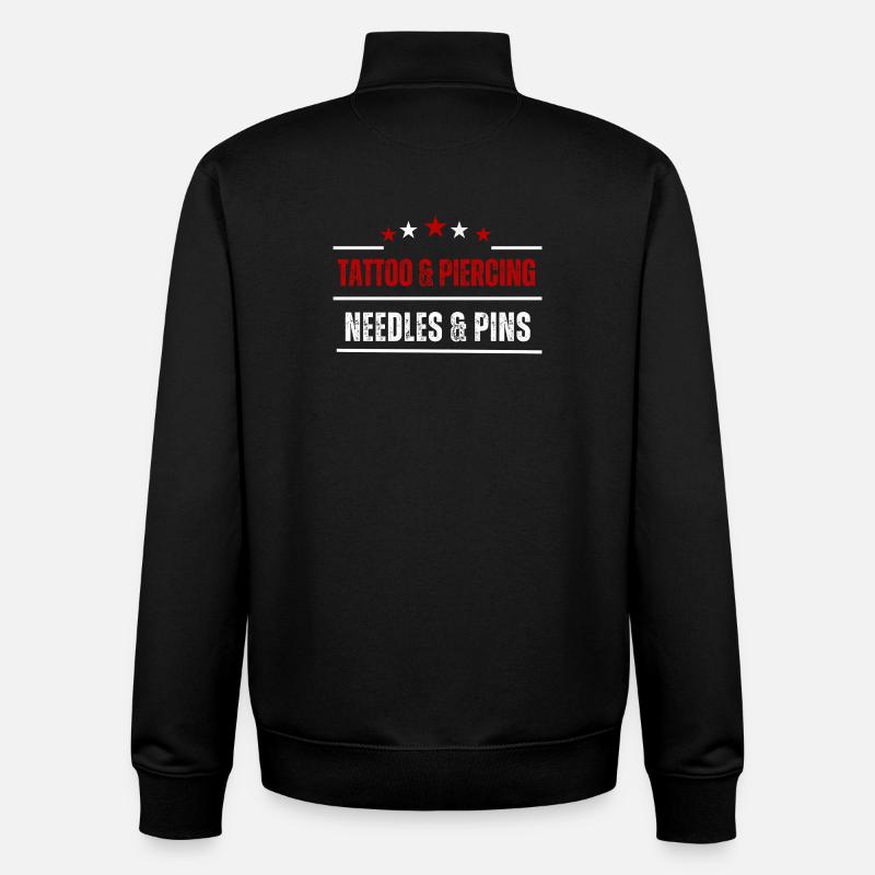 Aiguilles & Épingles Étoiles - Sweat zippé unisexe en coton bio Stanley/Stella - noir