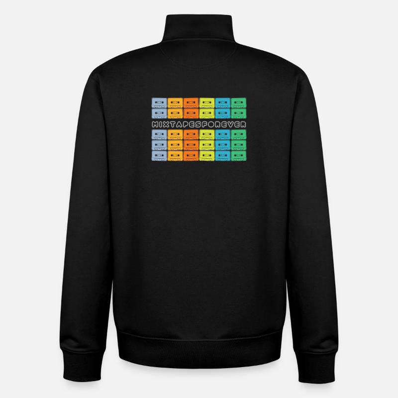 Mixtapes Forever Regenbogen Kassetten - Unisex Organic Zip Sweatshirt von Stanley/Stella - Schwarz