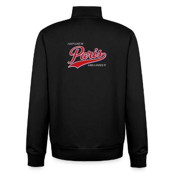 Ich habe mich in Paris verlaufen und es geliebt - Unisex Organic Zip Sweatshirt von Stanley/Stella - Schwarz - Hinten - AI Model Male 185 light (185cm)