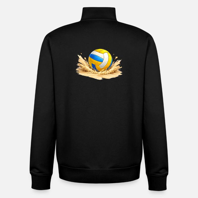 Volleyball im Sand am Strand   - Unisex Organic Zip Sweatshirt von Stanley/Stella - Schwarz