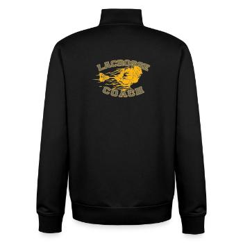 Flaming Lacrosse Coach Dynamic Sports Graphic Tee - Unisex Organic Zip Sweatshirt von Stanley/Stella - Schwarz - Hinten - AI Model Male 185 light (185cm)