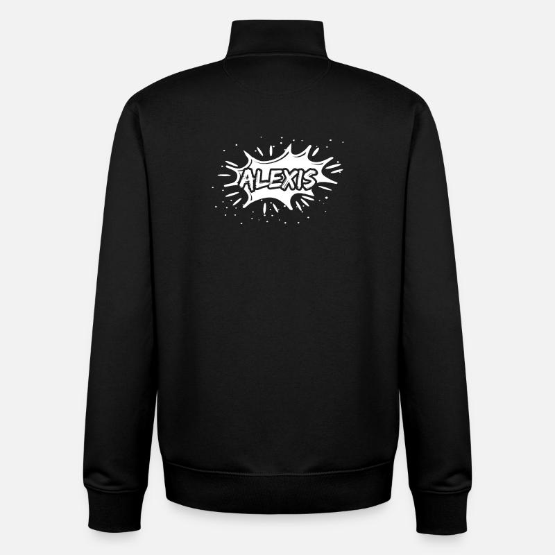 Cadeau Alexis - Sweat zippé unisexe en coton bio Stanley/Stella - noir