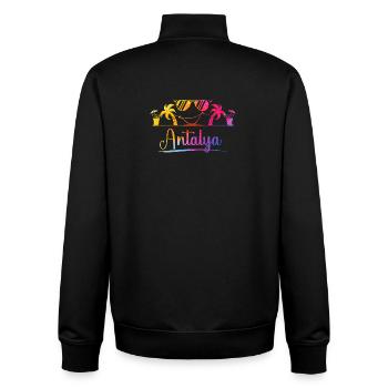 Plage d’Antalya Soleil - Sweat zippé unisexe en coton bio Stanley/Stella - noir - Dos - AI Model Male 185 light (185cm)