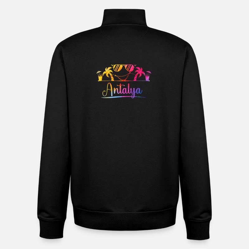 Plage d’Antalya Soleil - Sweat zippé unisexe en coton bio Stanley/Stella - noir