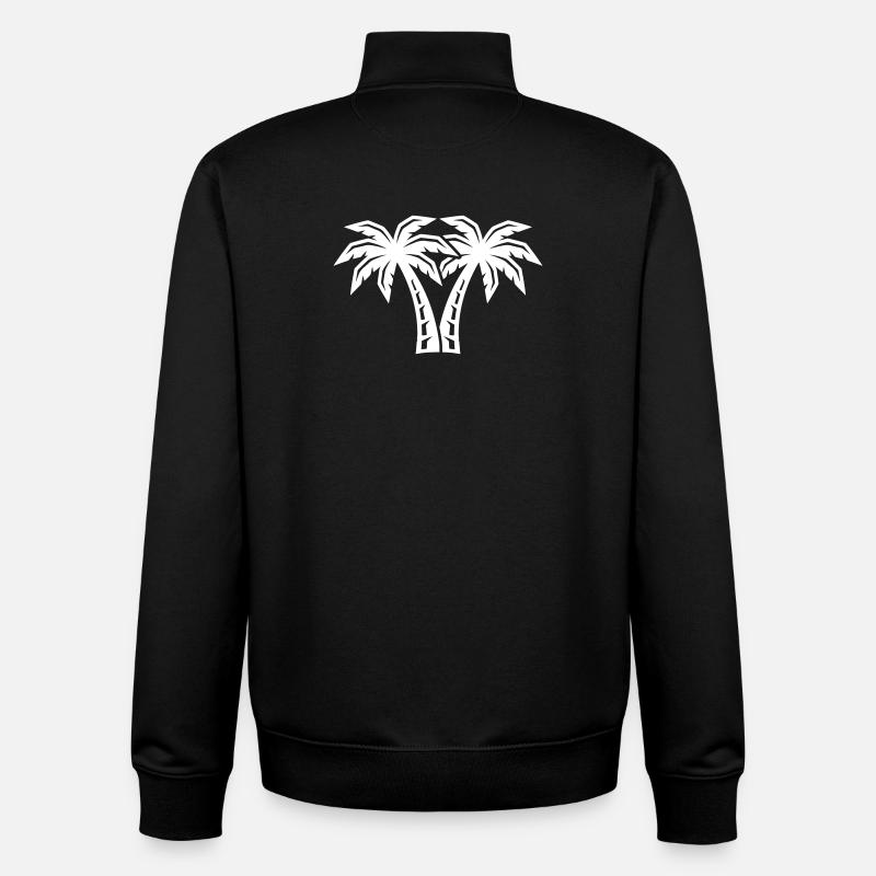 Icône de Palm Island - Sweat zippé unisexe en coton bio Stanley/Stella - noir
