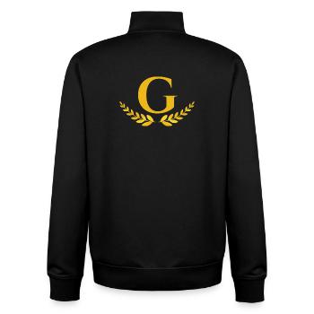 g - Unisex Organic Zip Sweatshirt by Stanley/Stella - black - Back - AI Model Male 185 light (185cm)
