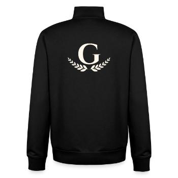 g - Unisex Organic Zip Sweatshirt by Stanley/Stella - black - Back - AI Model Male 185 light (185cm)