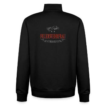 Feuerwehrfrau aus Überzeugung Feuerwehr - Unisex Organic Zip Sweatshirt von Stanley/Stella - Schwarz - Hinten - AI Model Male 185 light (185cm)
