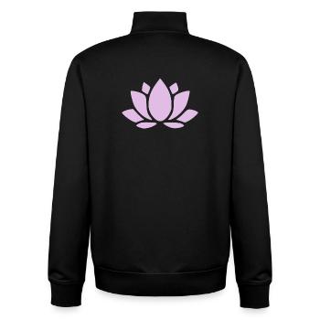 Lotus Flower Lotus Flower Violet Flower Flower Yoga - Unisex Organic Zip Sweatshirt by Stanley/Stella - black - Back - AI Model Male 185 light (185cm)