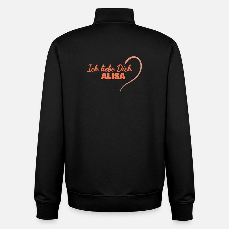 Alisa als Herz - Unisex Organic Zip Sweatshirt von Stanley/Stella - Schwarz
