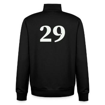 29 - Unisex Organic Zip Sweatshirt von Stanley/Stella - Schwarz - Hinten - AI Model Male 185 light (185cm)