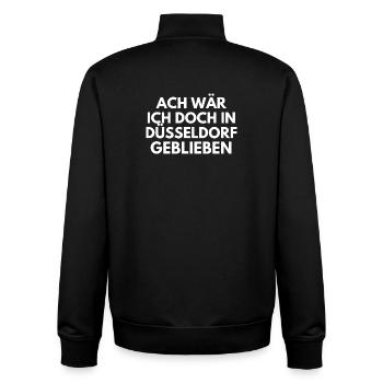 Ach wär ich doch in Düsseldorf geblieben - Unisex Organic Zip Sweatshirt von Stanley/Stella - Schwarz - Hinten - AI Model Male 185 light (185cm)
