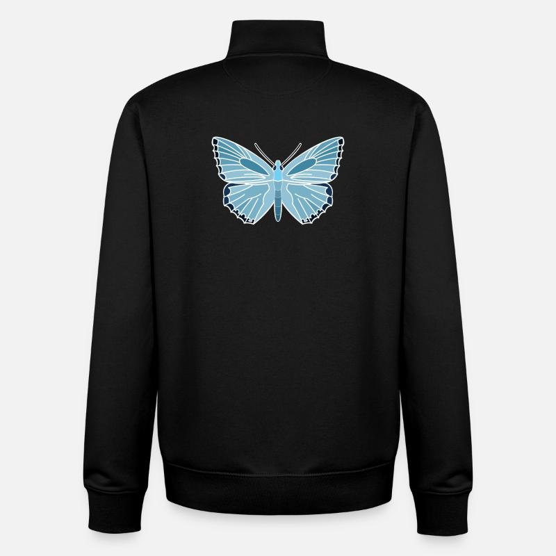 Bleu argenté-vert - Sweat zippé unisexe en coton bio Stanley/Stella - noir