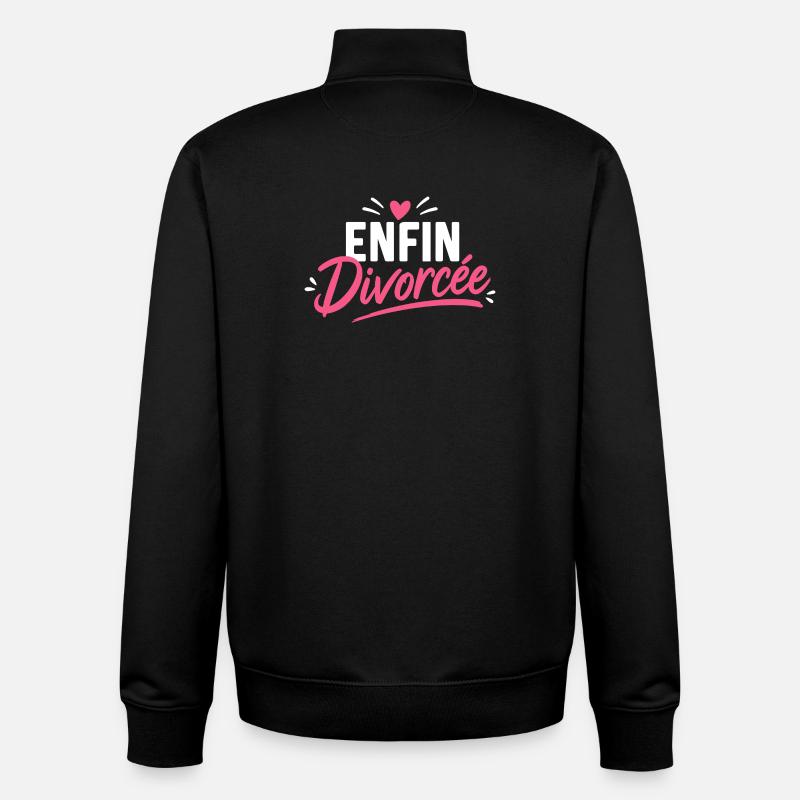 Enfin Divorcée  - Sweat zippé unisexe en coton bio Stanley/Stella - noir