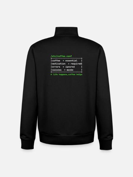 Coffee Config – Developer Kaffee Design - Unisex Organic Zip Sweatshirt von Stanley/Stella - Schwarz