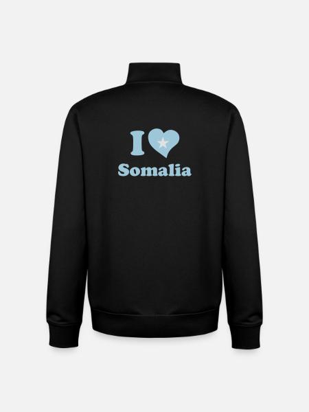I love Somalia - Unisex Organic Zip Sweatshirt by Stanley/Stella - black