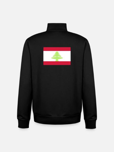 Lebanon T-shirt flag Flag - Unisex Organic Zip Sweatshirt by Stanley/Stella - black