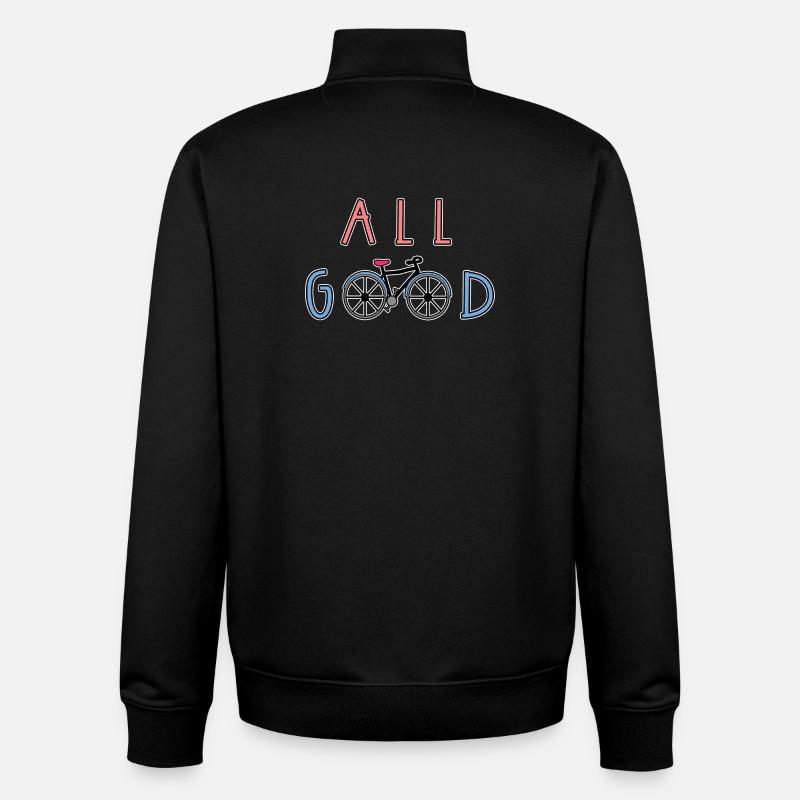 Déclaration de biker Bicycle Biker - Sweat zippé unisexe en coton bio Stanley/Stella - noir