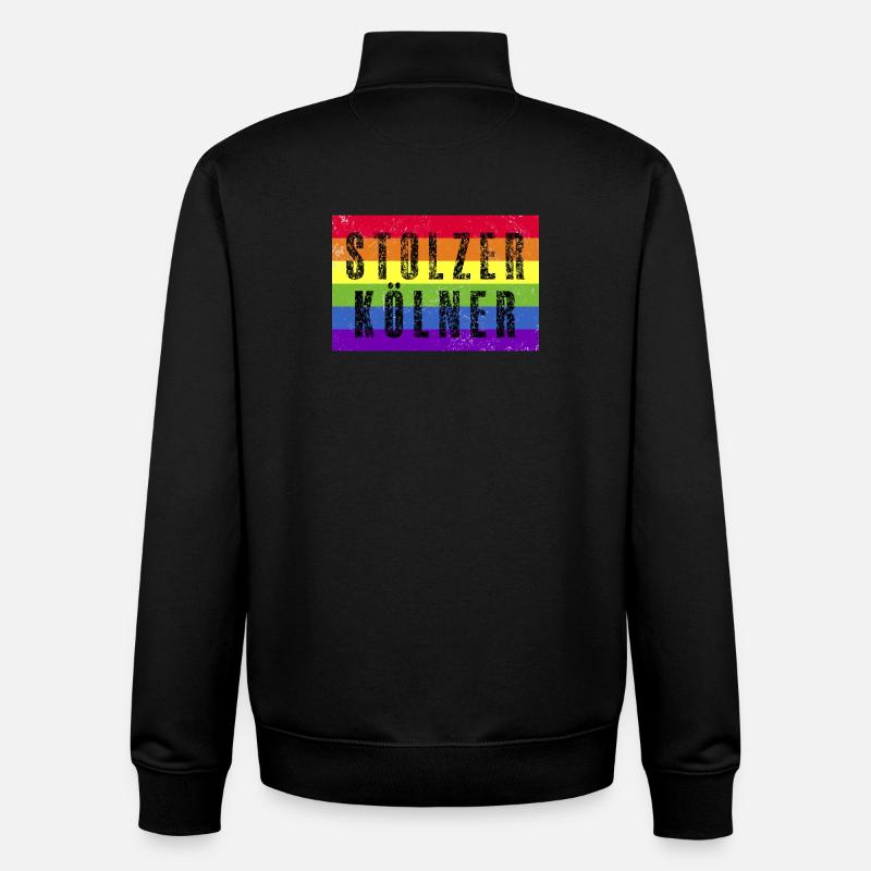 Stolzer Kölner - Regenbogenfahne - Unisex Organic Zip Sweatshirt von Stanley/Stella - Schwarz