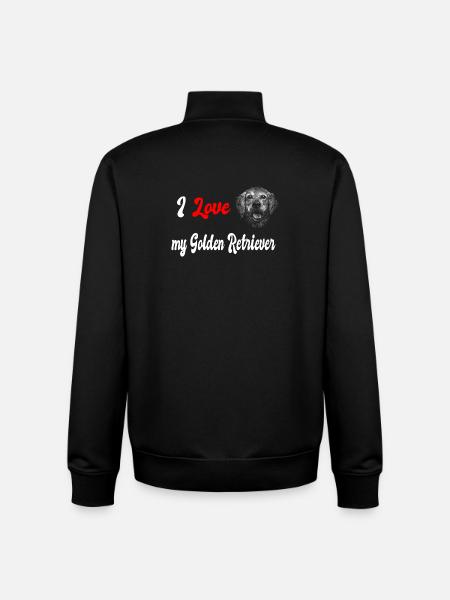 J'adore mon golden retriever - Sweat zippé unisexe en coton bio Stanley/Stella - noir